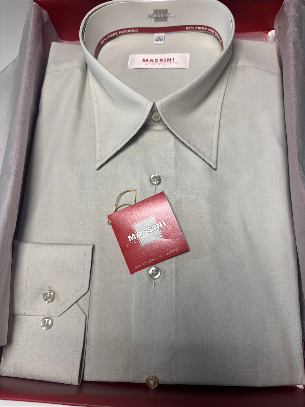 Massini Men’s Dress Shirt in Light Gray